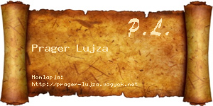 Prager Lujza névjegykártya